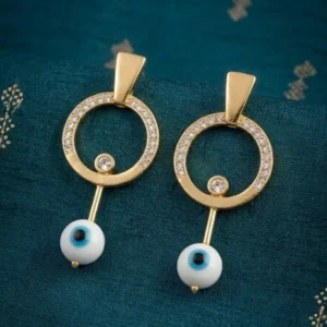 Elegant Gold Plated Evil Eye Designer Earrings for Women & Girls